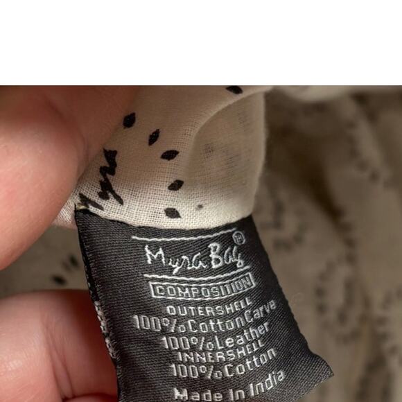 Myra Leather Cotton Boho Western Rodeo Berry Cowhide Weekender Zipper Tote Bag - Picture 14 of 15